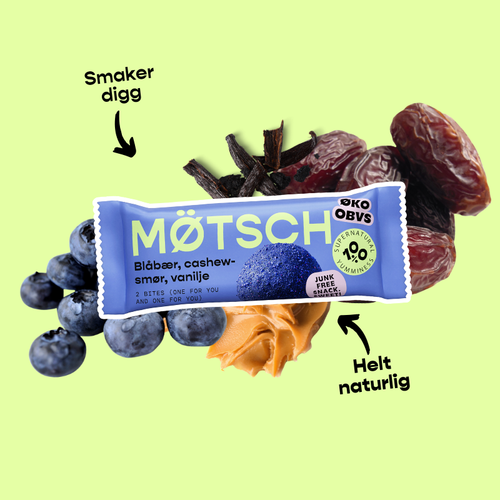 Snack-kuler med blåbær og cashewsmør